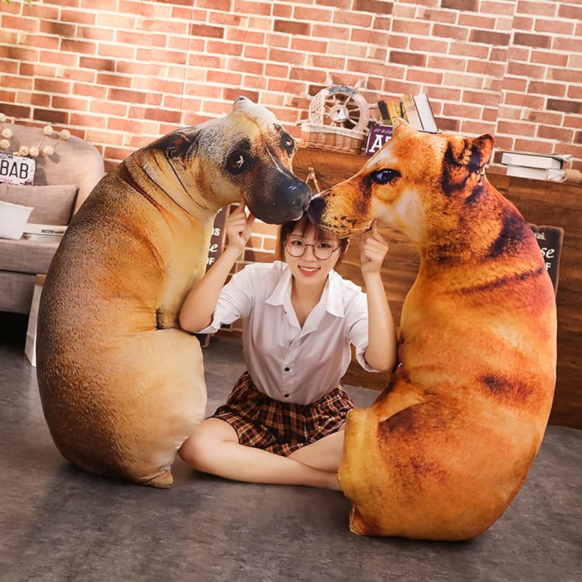 arge, sleeping together, cute, animal, doll, side sleeping, matching, sleepy, fluffy, soft, cushion, backrest, 3D stuffed animal, huggable pillow, sofa backrest, popular, 110cm, birthday present, moving, healing, soft, style 1, multi-functional, interior