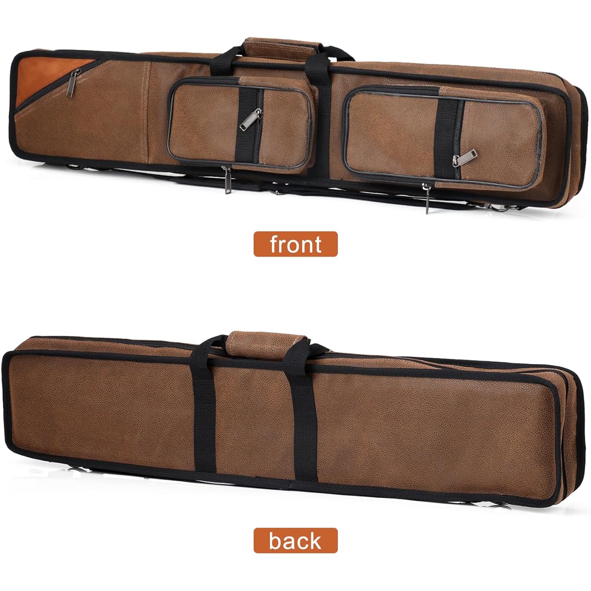 ICZW 4x8 Pool Cue Case Billiard Stick Carry Case Leatherette Soft Cue Bag Holds 4 Butts and 8 Shafts