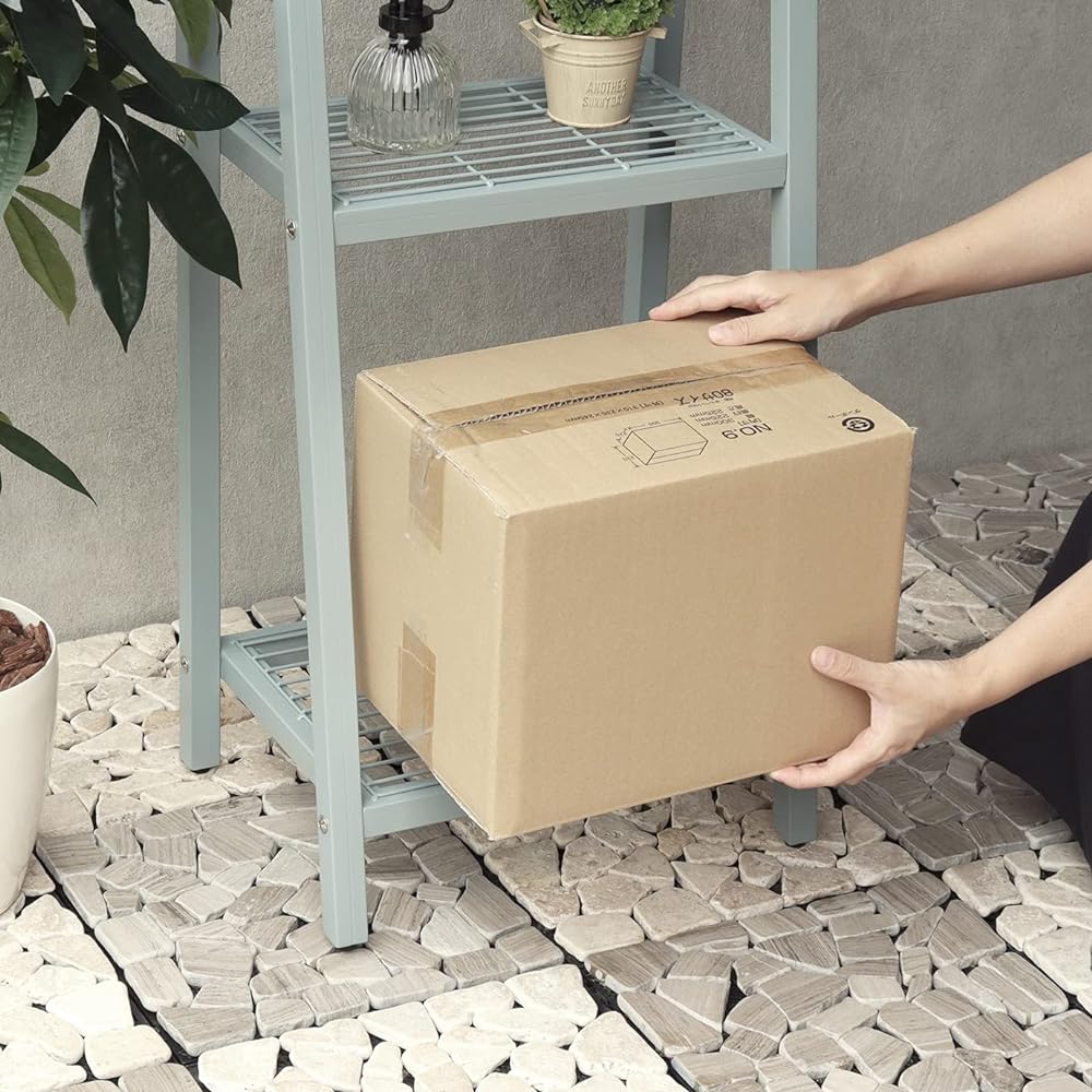 MOJYU Stand Post Orla Blue Gray SDM-044 Post Mail Box Stylish Mailbox Delivery Box Scandinavian Style with Lock Freestanding Stand High Type Entrance Home Use