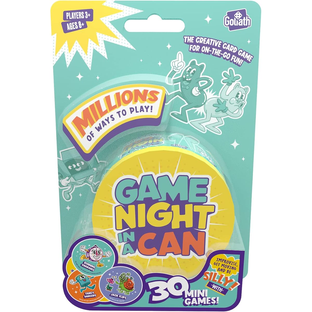 Goliath Game Night in a Can - Includes 30 fun mini-games - 3 or more players, ages 8 and up