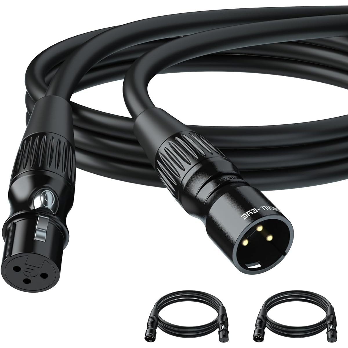 SMALL-EYE Pro XLR Cable 3 Feet 2 Pack Microphone Gold Plated 3 Pin REAN Connector