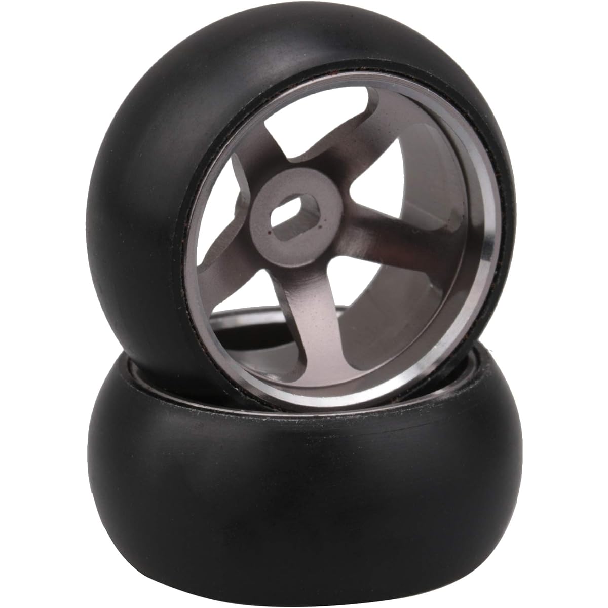 Mxfans RC Car Titanium 5 Spoke Wheel Hub Tire WL 1:28 for K969 4 Pack