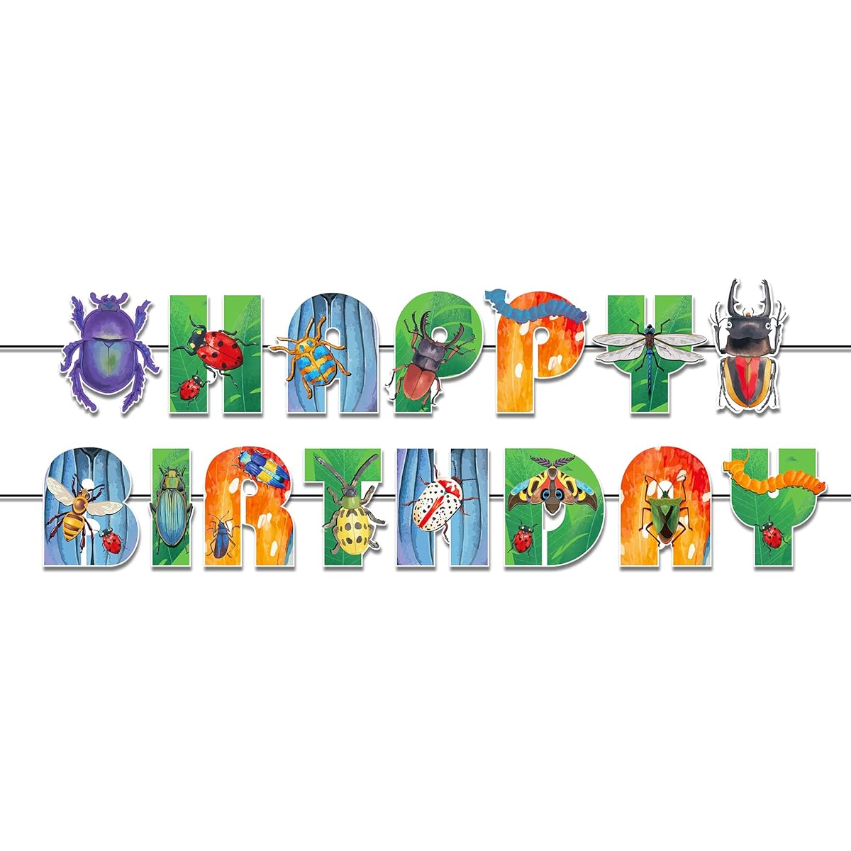 Spring Bugs Party Banner Bug Party Supplies Decoration Bug Happy Birthday Banner Insect Birthday Party Decoration Bug Birthday Party Supplies