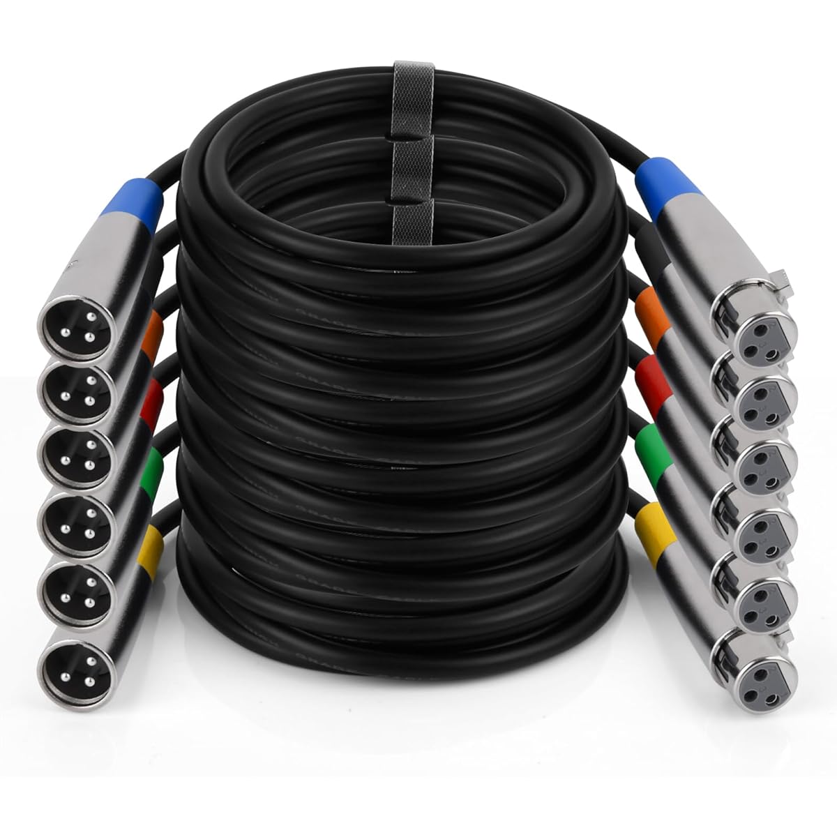 SSS/GRGB XLR Cable XLR Microphone Cable (3.3ft 6 Pack) Oxygen Free Copper 3 Pin XLR Speaker Cable Male to Female Balanced Microphone Cable Microphone Compatible DMX Stage Light Mixing Console