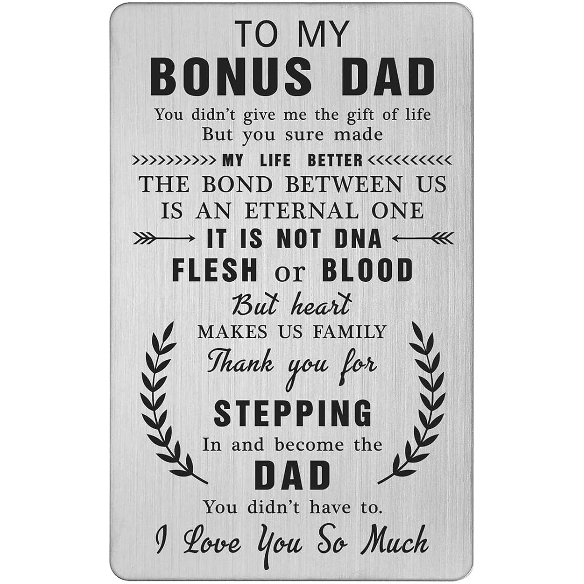 TANWIH Father's Day Card for Father in Law - Thank You for Stepping In - Father in Law Birthday Gift, Stepdad Wallet Card