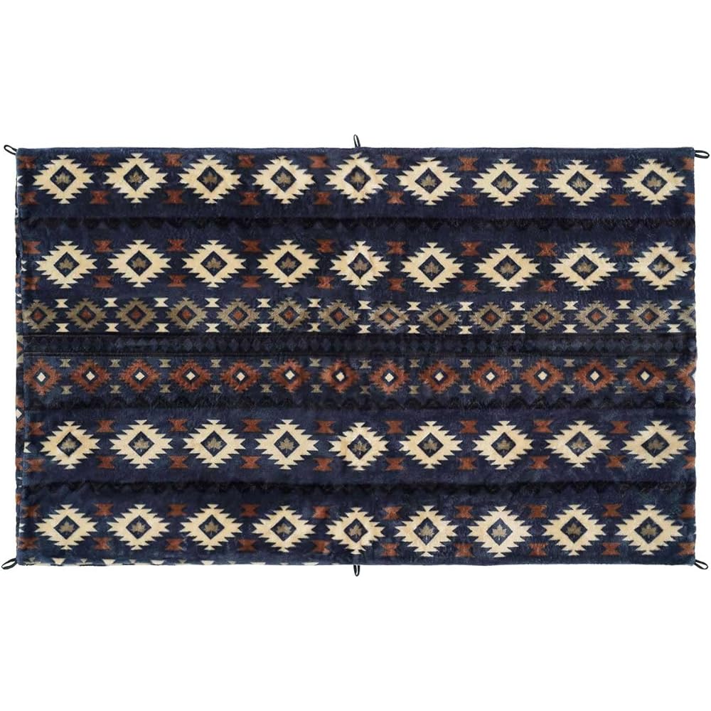 LOGOS Flame Retardant Cushion Blanket (Navy) 71809820 (Approx.) Width 100 x Length 150 cm