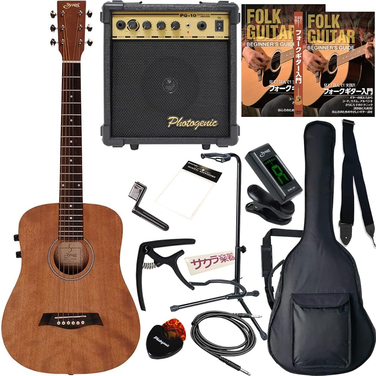 S.Yairi Acoustic Guitar Compact Electric Acoustic YM-02E/MH Sakura Musical Instruments Original Beginner Set
