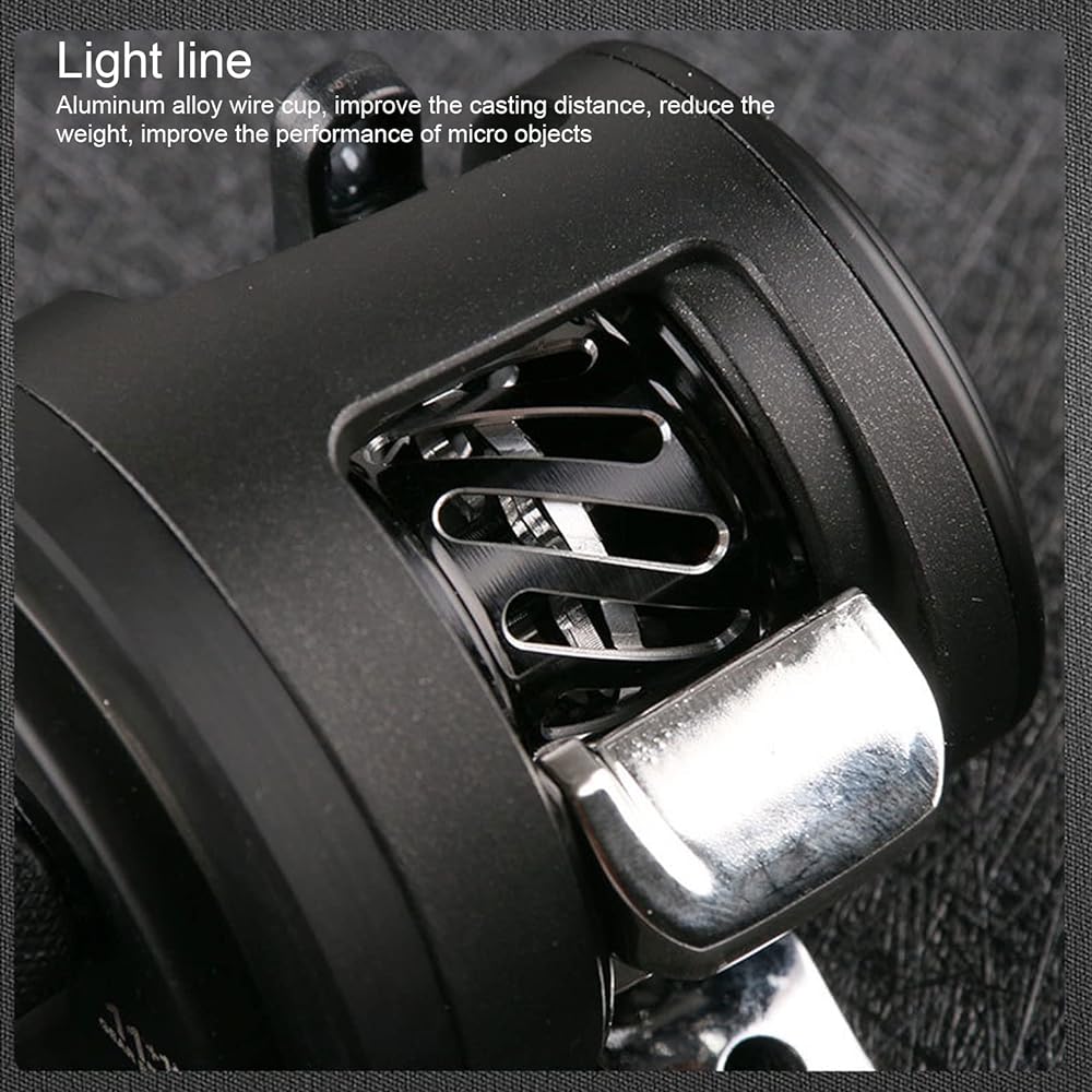 Bait reel gear ratio 6:2:1 aluminum spool for both sea fishing and freshwater fishing strong magnetic brake left handle right handle black water drop bait reel (left handle)