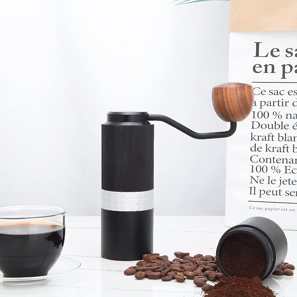 Easyworkz Hand Ground Coffee Mill, Manual Coffee Grinder, Gradual Particle Size Adjustment, 420 Stainless Steel, Mortar Type Metal Blade Core