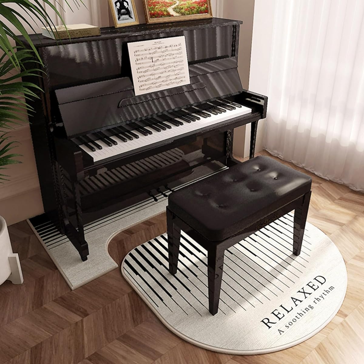 dedicated mat for electronic piano, rug, piano rug set, entrance mat, 4mm thick, carpet, flooring mat, easy to clean, thin, non-slip, scratch-resistant, dust mite-resistant, washable, bass drum, musical instrument, concave 70*160cm + irregular 110*110cm