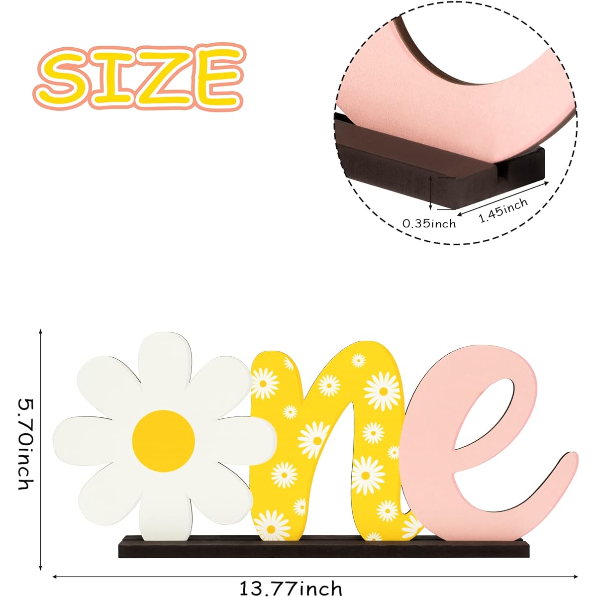ArowlWesh Daisy Wooden Table Centerpieces, Daisy Flowers Spring Summer Theme 1st Birthday Party Signs, Baby Girl 1st Birthday Party Decorations, Baby Shower Ornaments, Photo Props