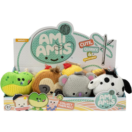 Ami Amis Collectible Toy Knit Plush Waves 1 Assortment A - 12 per Case - Collect them all 4"