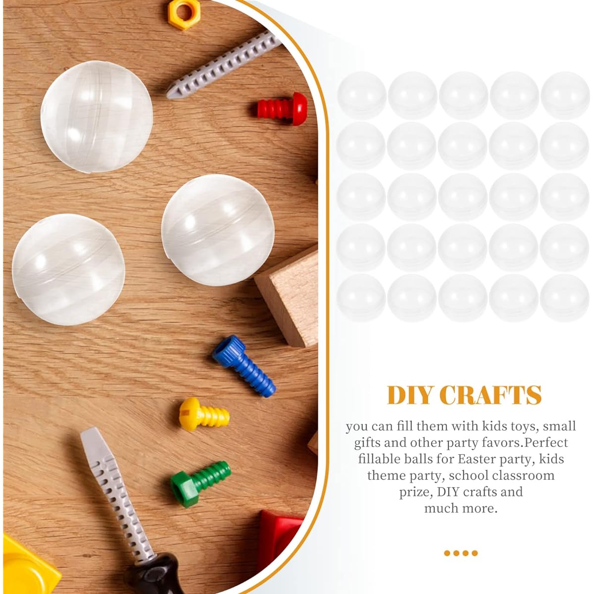COHEALI Baby Toys Clear Fillable Ornaments 50pcs Mini Empty Round Capsules Clear Plastic Bauble Spheres for Kids Party Favors Toy Gumball Machine Kids Toys