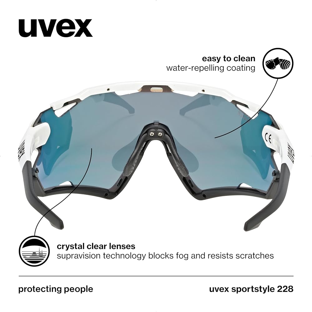 uvex sports sunglasses UV400 anti-fog mirror lens bicycle/outdoor sportstyle 228