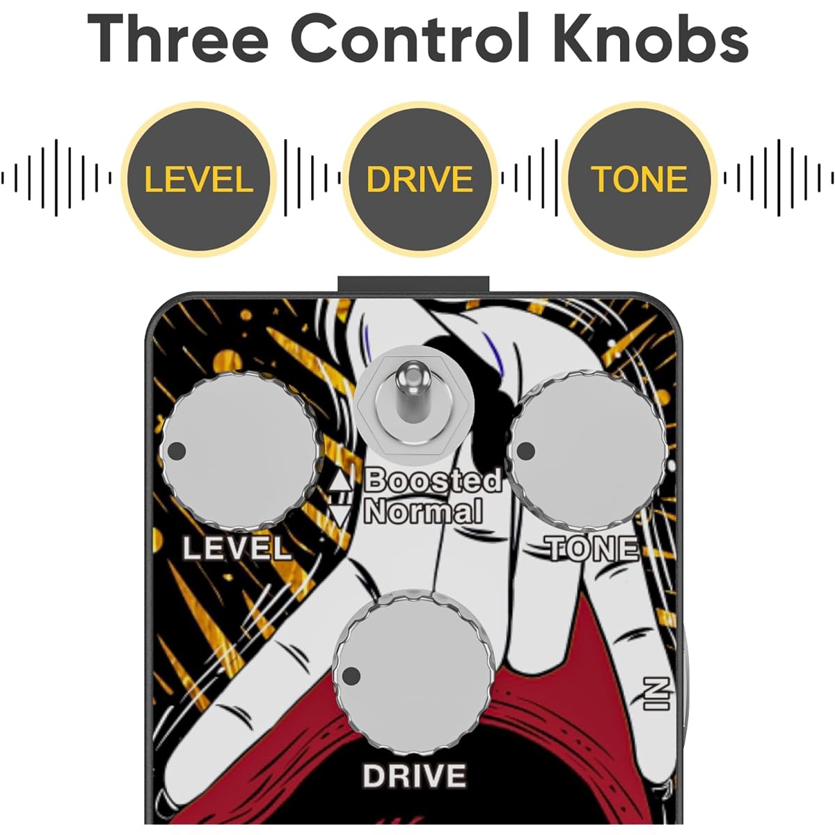 Sofadio Guitar Overdrive Pedal, True Bypass DC 9V Mini Single Effect Pedal for Electric Guitar