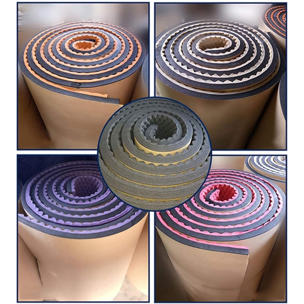 Self-adhesive, easy to install, sound-absorbing cotton, 10 square meters, 2CM thick, soundproof roll for office, home studio (yellow) (green)