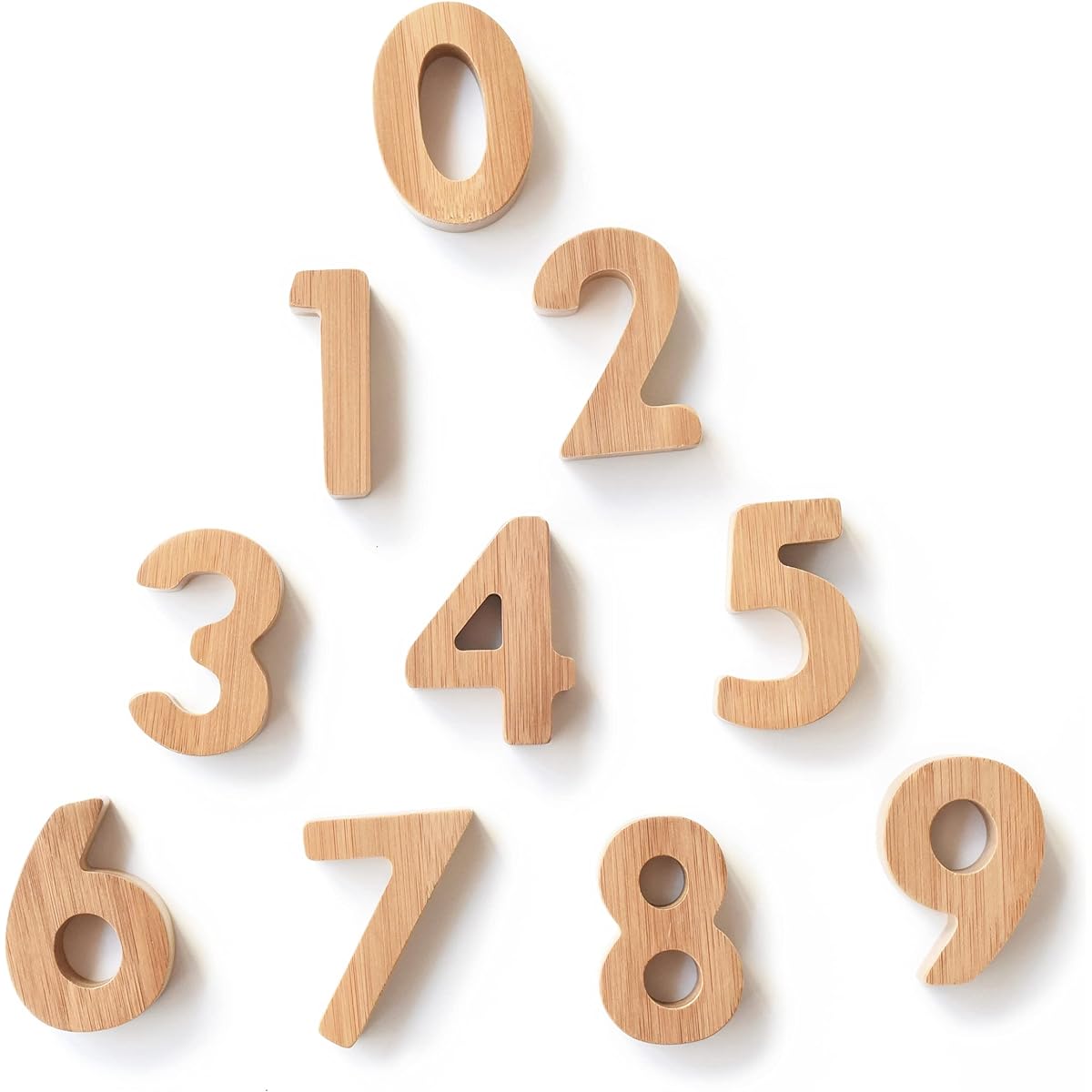 Wee Gallery Bamboo Number Set - Learning Numbers for Babies, Toddlers and Preschoolers - Interactive Wooden Numbers Stimulate Early Development Through Educational Toys