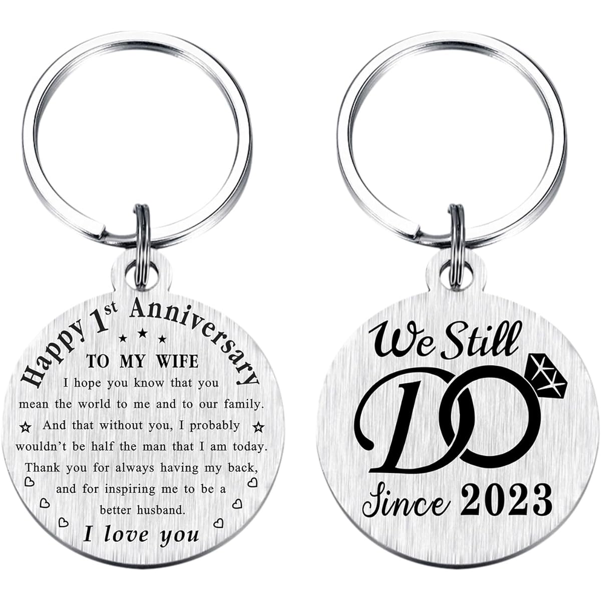 TANWIH 1st Wedding Anniversary Keychain Gift for Wife 1st Anniversary Decoration We Still Do Since 2022 1 Year Anniversary for Her