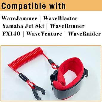 EW2-68348-00-00 Kill Switch for Boat Yamaha Jet Ski WaveJammer WaveVenture WaveBlaster WaveRunner FX140 WaveRaider Stop Switch Safety Lanyard 6K8-82556-00-00 Lanyard Switch