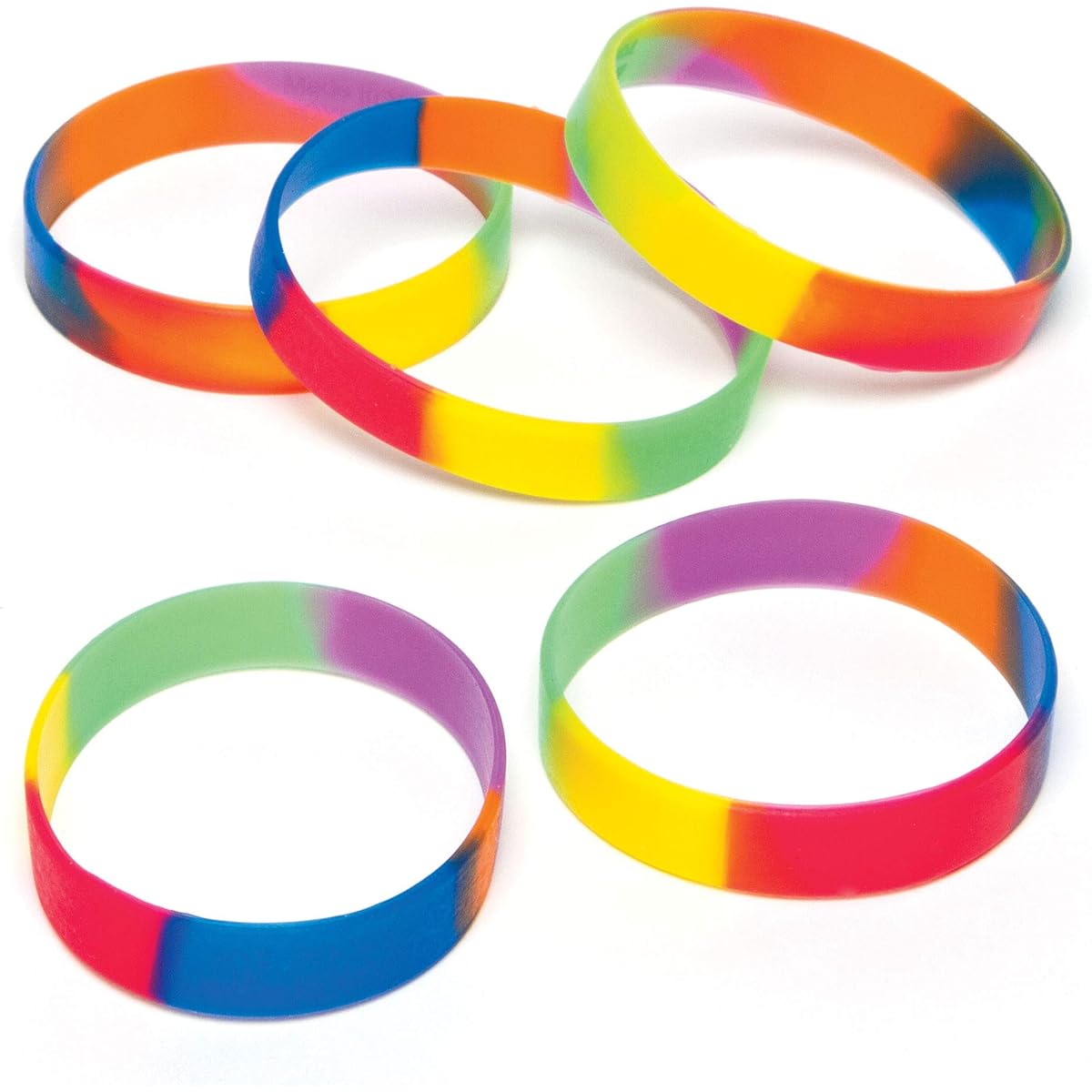 Rainbow wristbands (10 pieces) Bracelets for games and party giveaways