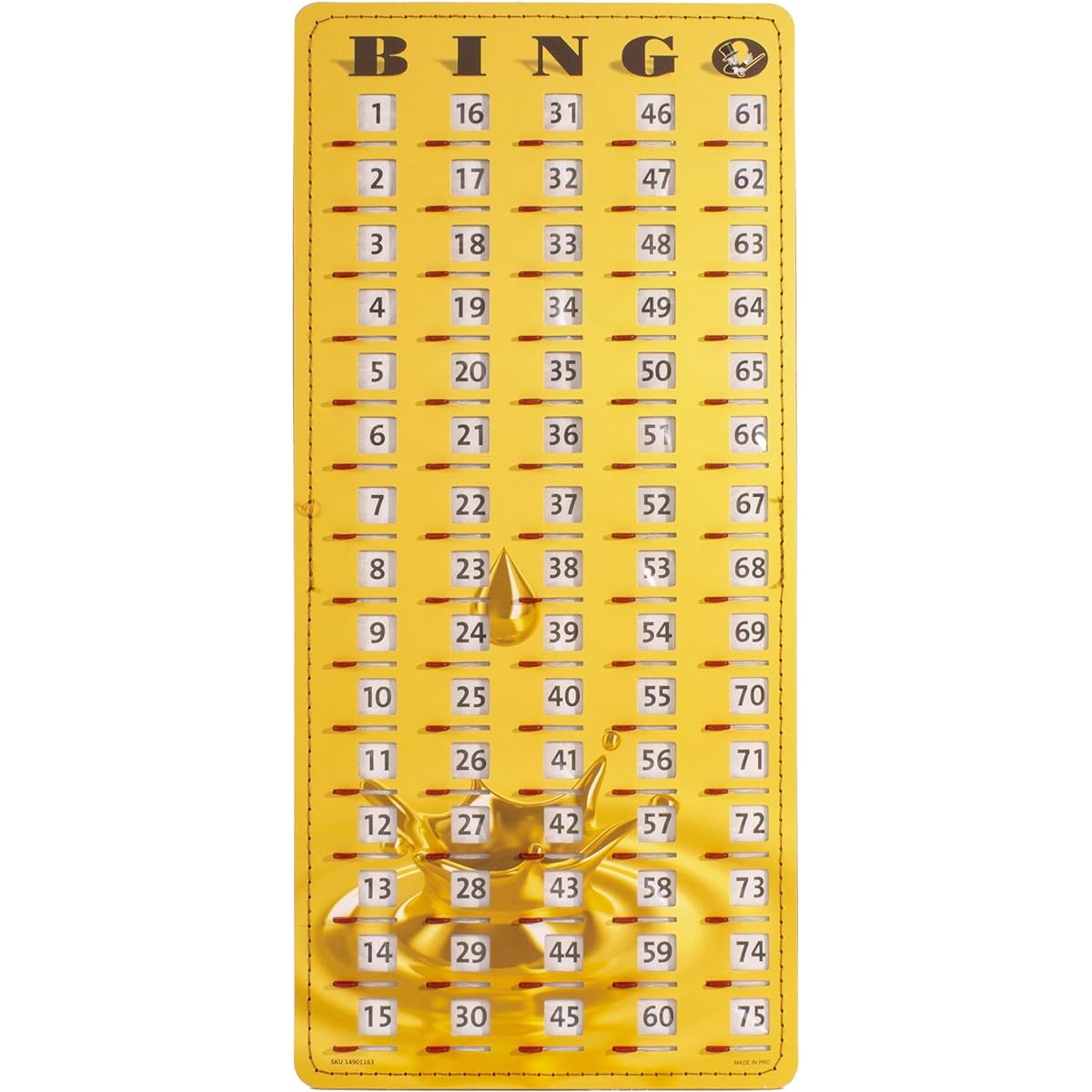 MR CHIPS Anti-Jamming Master Board Bingo Cards Sliding Shutter Deluxe Stitched Border Gold Rush Style 14.75" H x 6.75" W