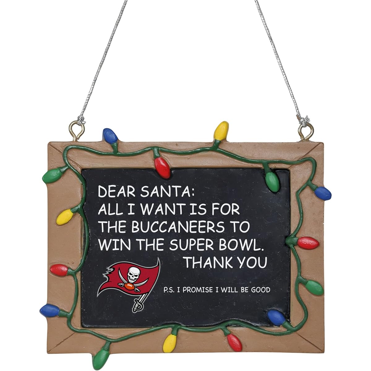 NFL Tampa Bay Buccaneers Resin Chalkboard Sign Ornament, Red, One Size