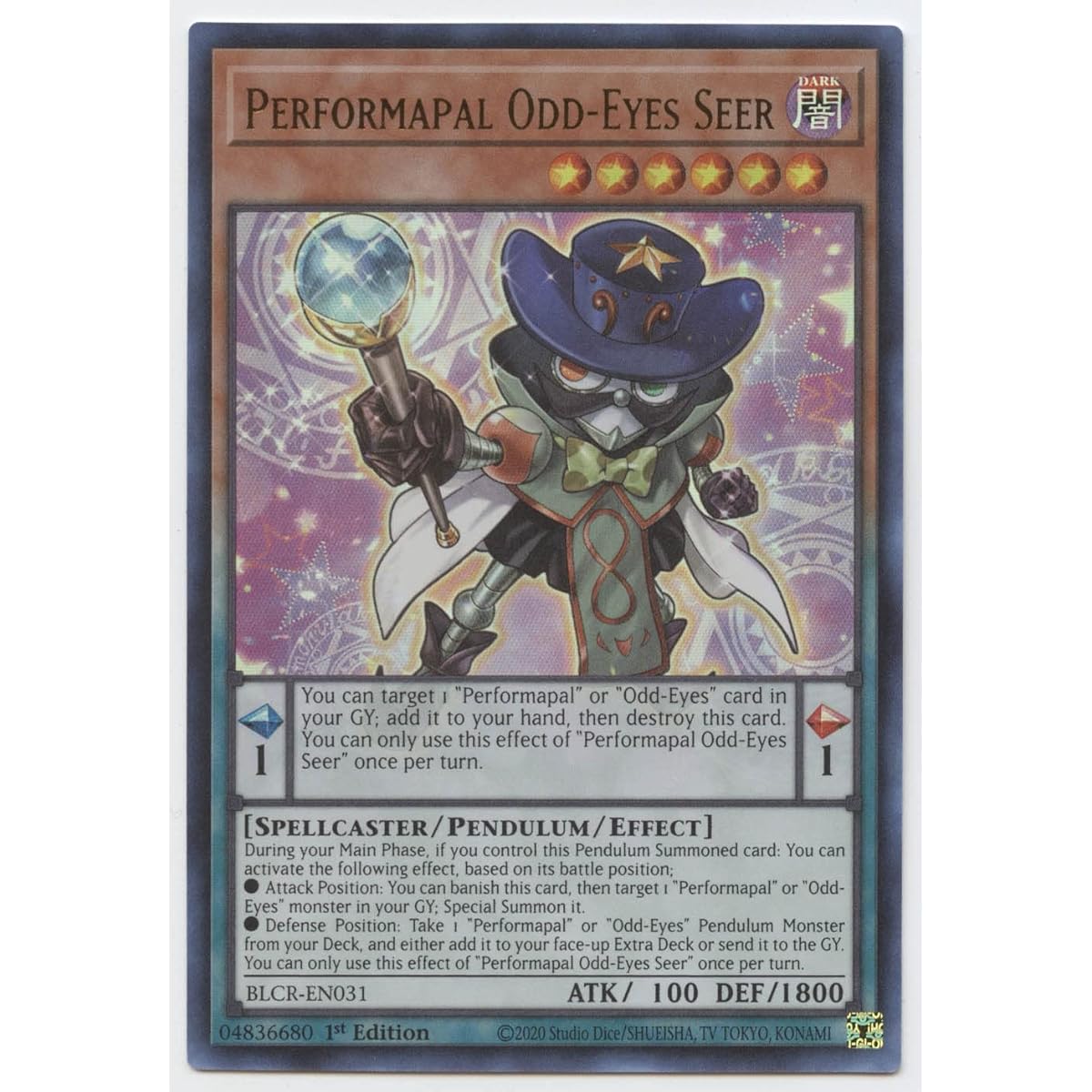 Performapal Odd-Eyes Thea BLCR-EN031 Ultra Rare 1st Edition