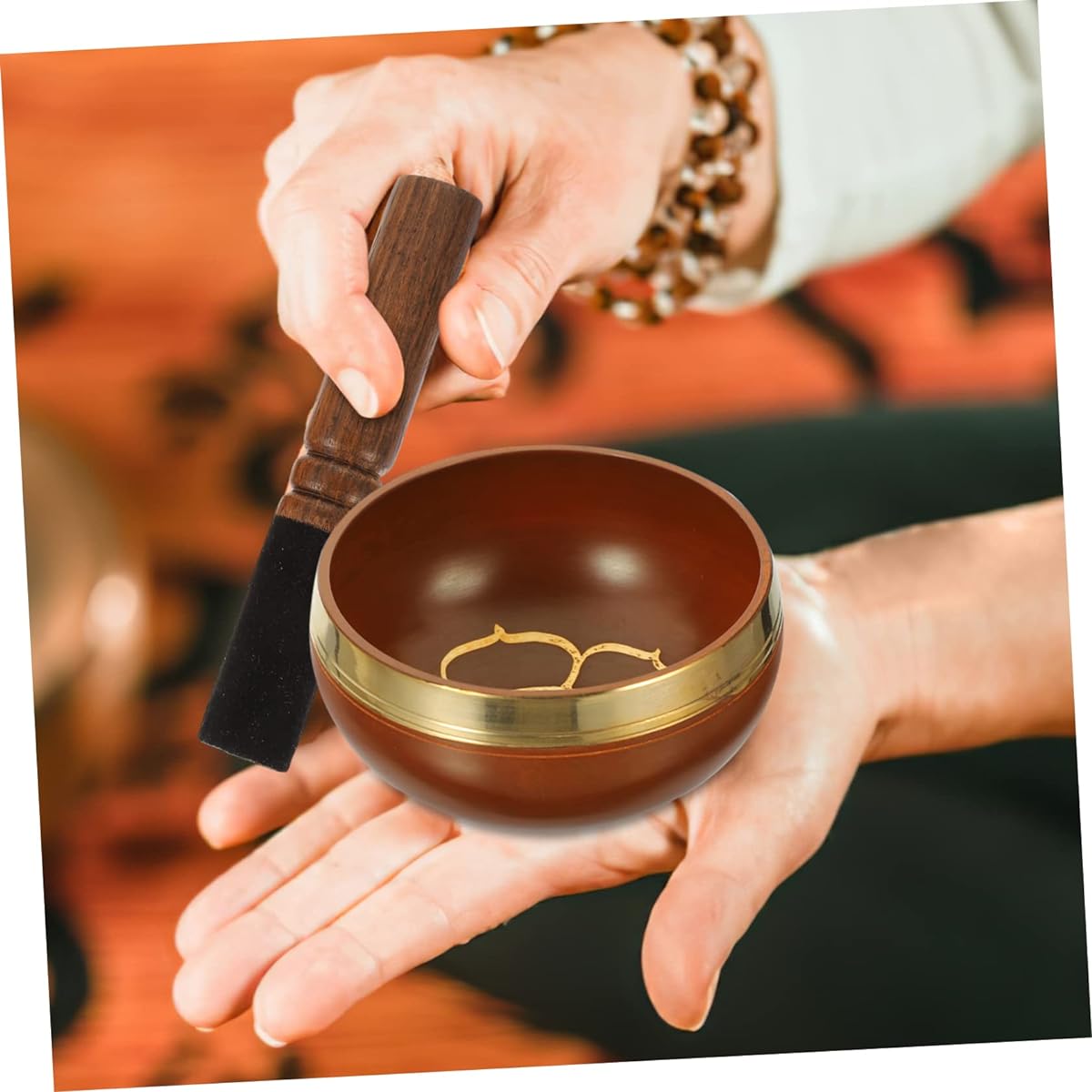 VICASKY Set of 5 Buddha Sound Bowls, Yoga Singing Bowls, Relaxation Bowls, Singing Bowl Mallet, Striker, Sound Bowl Mat, Chakra Nepal Bowls, Metal