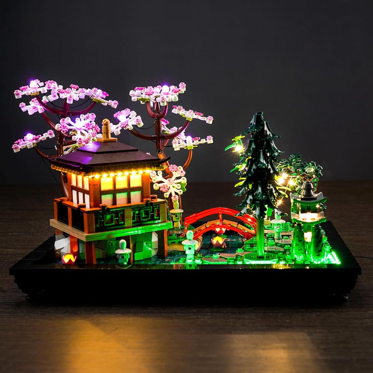 LocoLee LED Light Kit for Lego Tranquil Garden 10315 Zen Garden DIY Lighting Set Compatible with Lego Japanese Architecture 10315 Building Set (Lights Only, No Model), Colorful