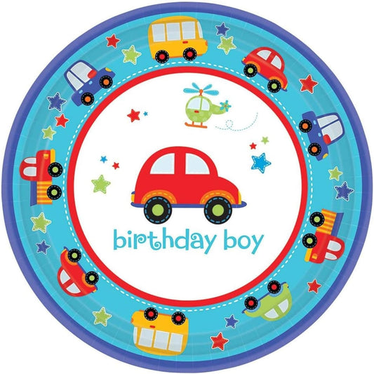 Amscan All Aboard 1st Birthday Party Plates 18 Count