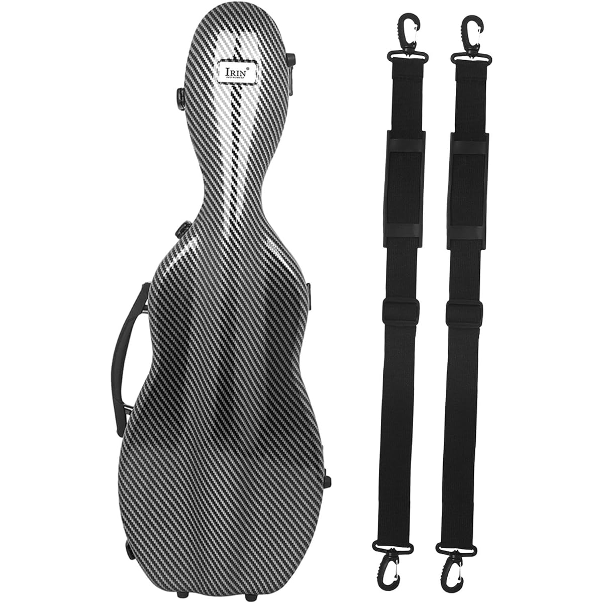 Colaxi Violin Case, Portable Violin Carrying Case with Side Handle, Professional Violin Storage Box with Thermometer for Violin Lovers, Black Stripes