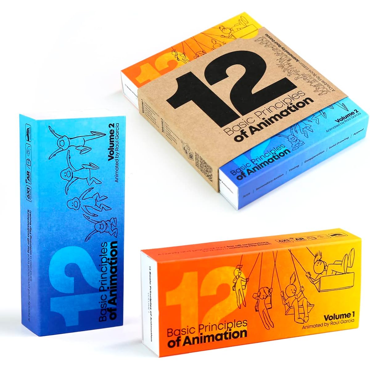 Flipboku - Animation Learning Flipbook Kit - 2 Coloring Flipbooks - 12 Basic Principles of Animation - Educational Toy - Includes DIY Paper Cube Game - 12 Augmented Reality Videos - Craft Kit