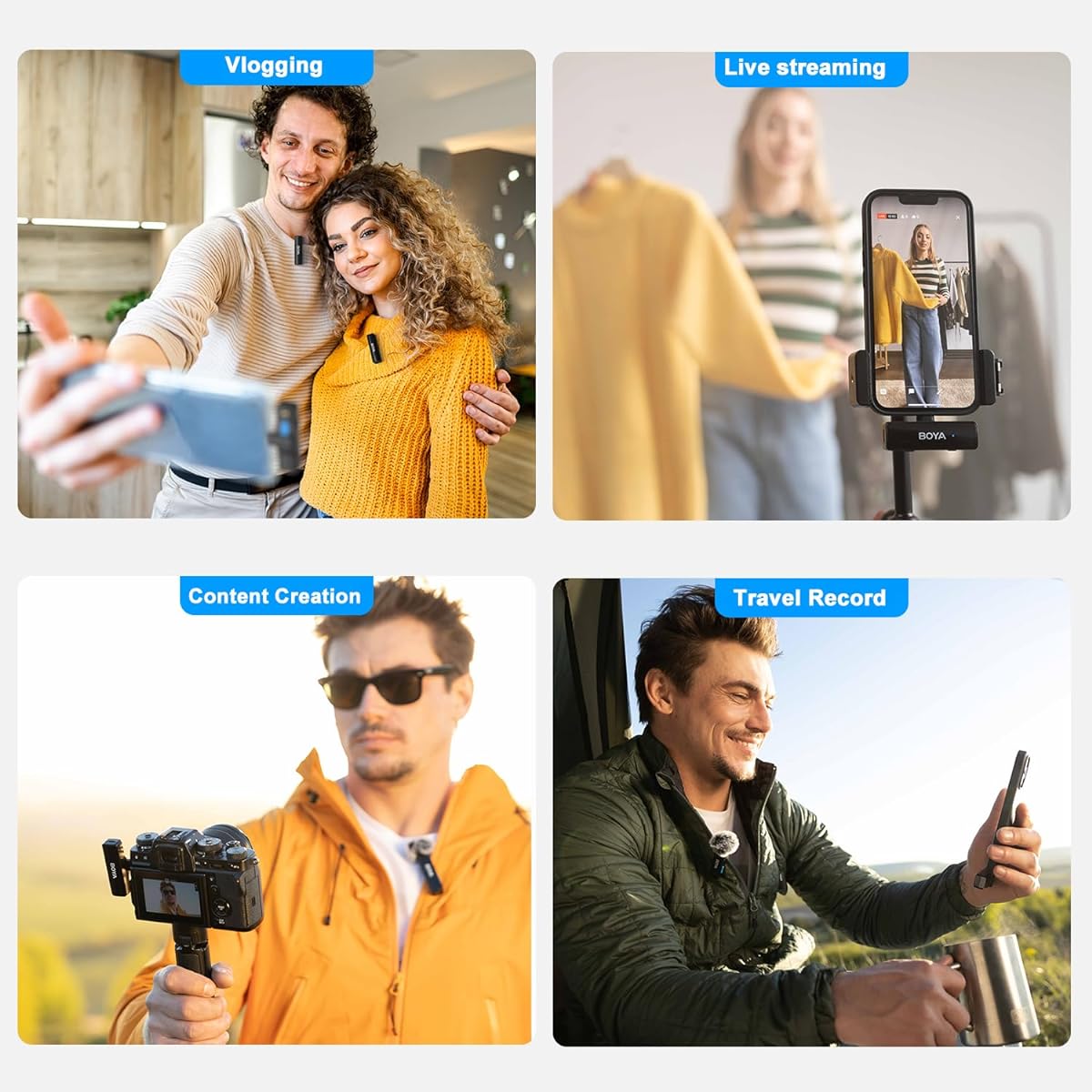 g, Can be Used by Two People Simultaneously, Instant Connection, 10 Hours Battery Life, 360° Omnidirectional Sound Collection, Compatible with iPhone/Android/Camera, Compatible with Tik Tok/YouTube/Vlog Shooting/Video Distribution/Live Broadcasting, etc.