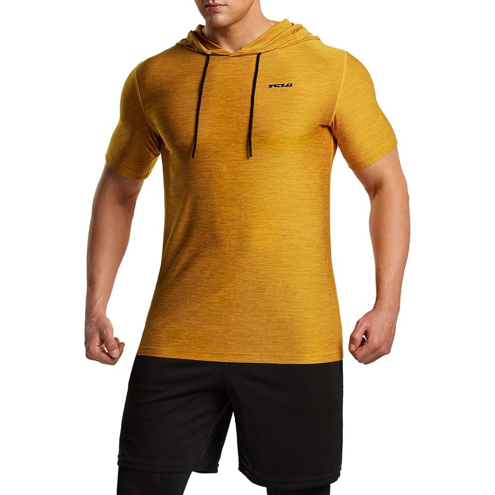 [Tesla] Training Wear, Short Sleeve T-Shirt, Men's [UV Protection, Sweat Absorbent, Quick Drying], Hooded, Functional, Sports, Running Wear, Trainer, Stretch, Dry, Set of 3