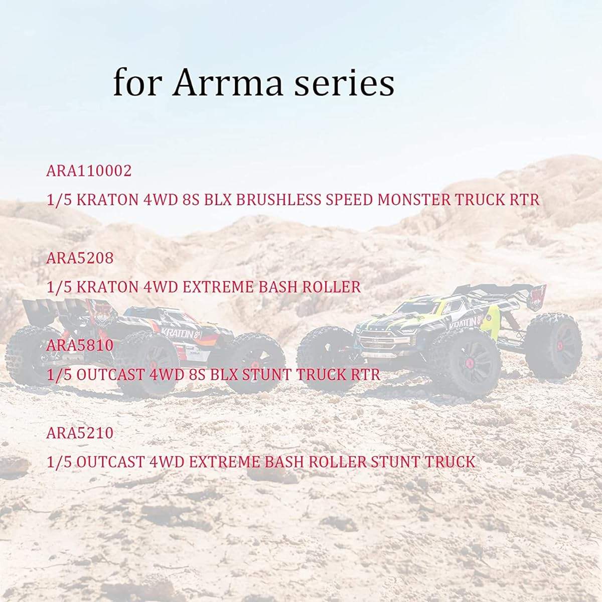 Mesimsple Alloy Front Rear Suspension Mount Set for Arrma 1/5 Kraton Outcast 8S BLX & EXB Upgrade Parts ARA330557 ARA330556 ARA330588 ARA330588 Red