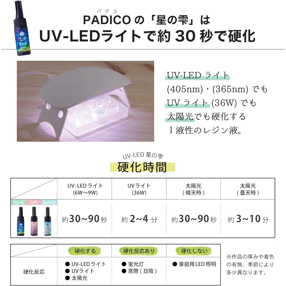 Pajico Resin Liquid Large Capacity UV-LED Resin Star Drop Hard Type 500g Transparent Made in Japan 403242