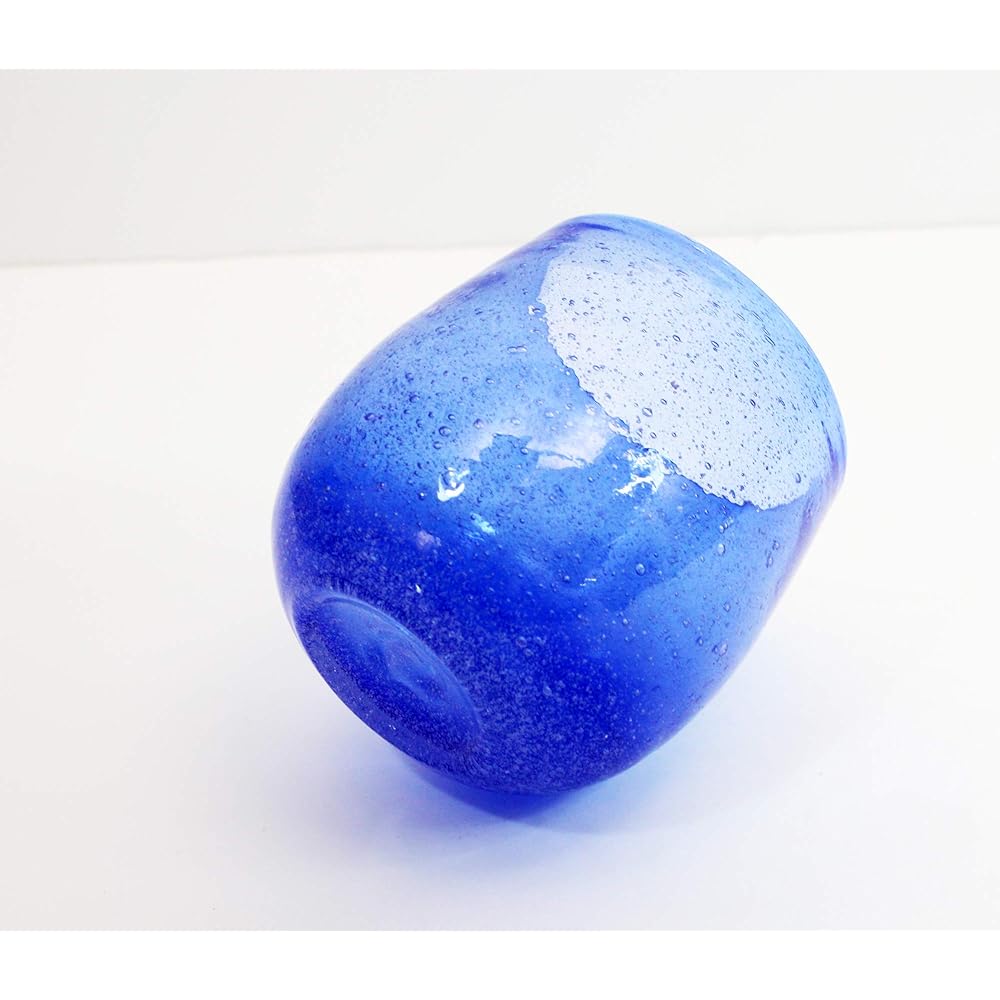 Minton Castle Enterprise New [Commercial Use Set] Instagrammable Tropical Style Bubbly Glass (Large) Blue Set of 6