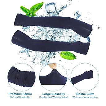 PATIKIL Helmet Sunshade Sunscreen 6 Pack Neck Shade Cooling Skull Cap Fishing Hat Cooling Arm Sleeves for Hiking Riding Blue