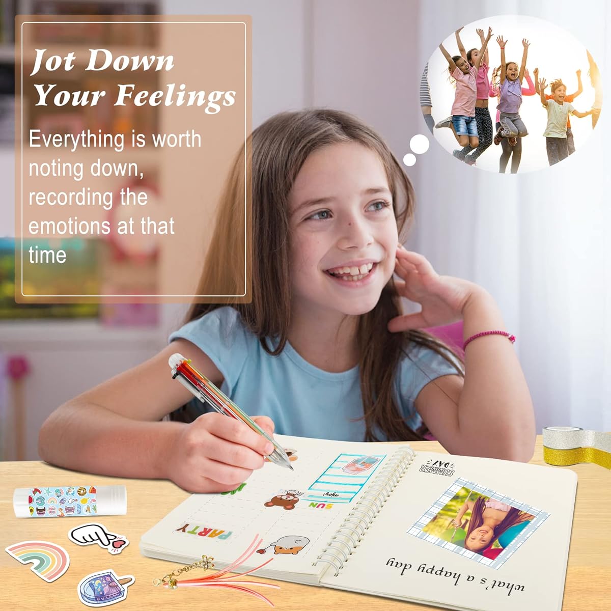 Bunobry Journaling Kit Gifts for Girls Ages 8 9 10 11 12, Journal Set for Teen Girls, Diary Art Kit for Girls Ages 8-10, Toys for Kids, Birthday Gift Ideas for Girls
