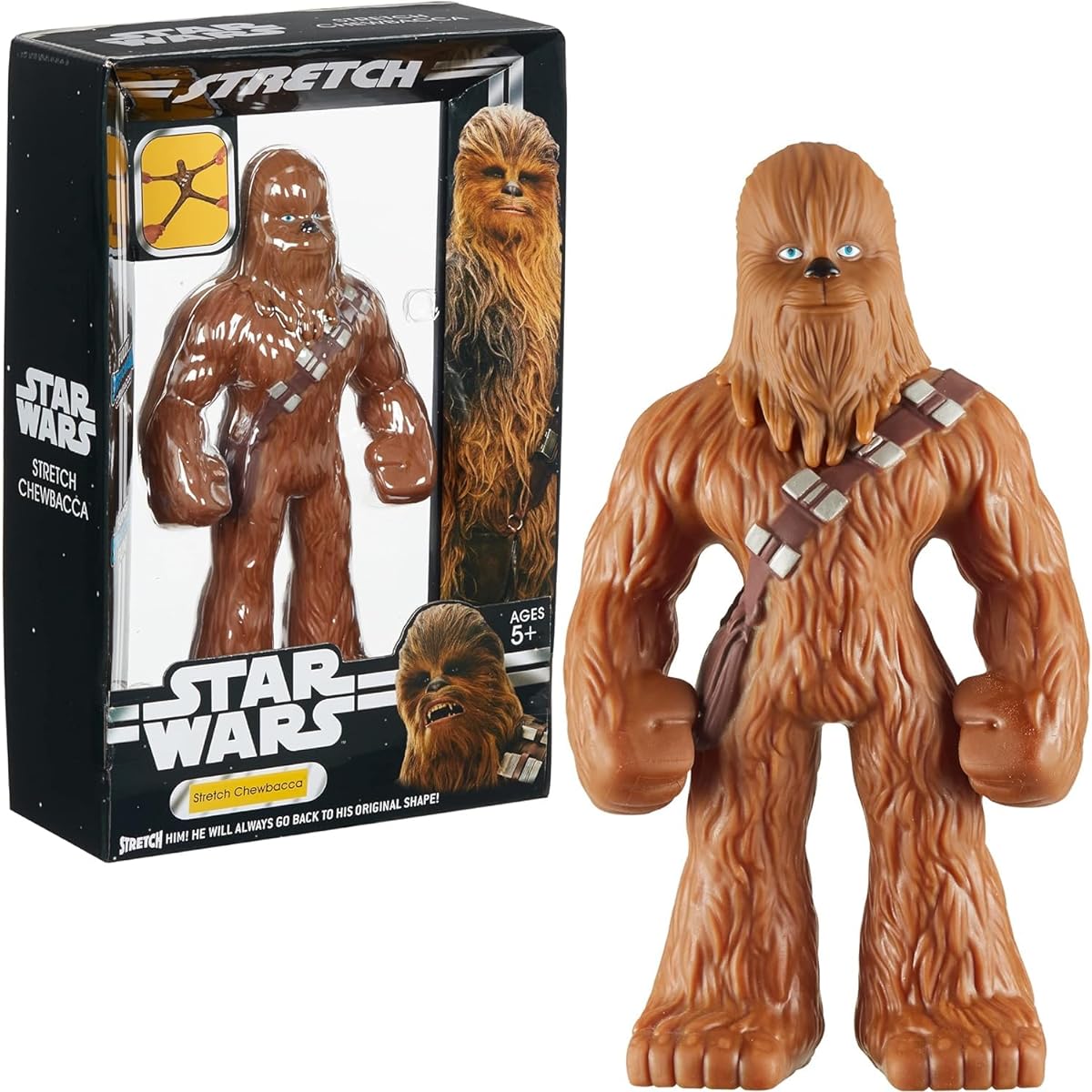 STRETCH ARMSTRONG Star Wars Chewbacca Action Figure - Fully Stretchable Chewie Collectable Star Wars Figure - Large 8.5" Stretchable Star Wars Toy for Ages 5+