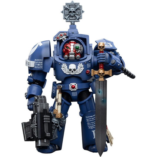 JoyToy 1/18 Warhammer 40,000 Action Figure Ultramarine Terminator Sergeant Terconon Collection Model 4.2 Inch