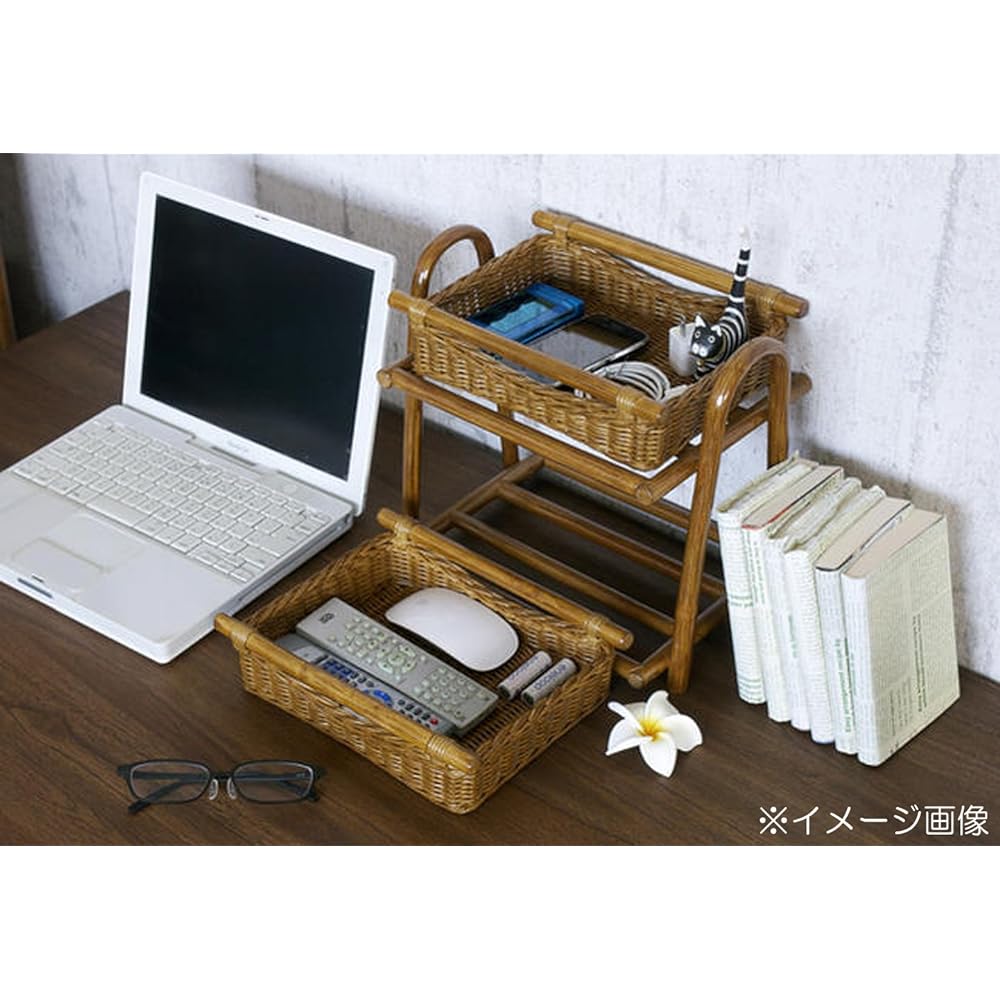 Sunflower rattan rattan mini rack F530HR External dimensions: (width) 30 x (depth) 20 x (height) 27cm, basket inner dimensions: (width) 22 x (depth) 16 x (height) 4cm (approx.)