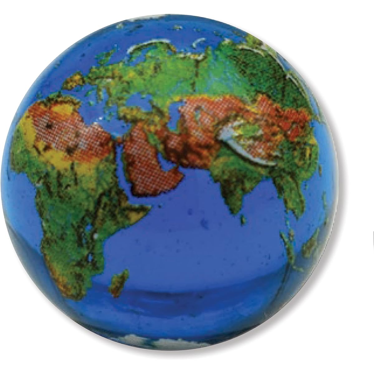 Blue Earth Marbles, Natural Earth Continents, Recycled Glass, 5 per Pouch, 1" Diameter