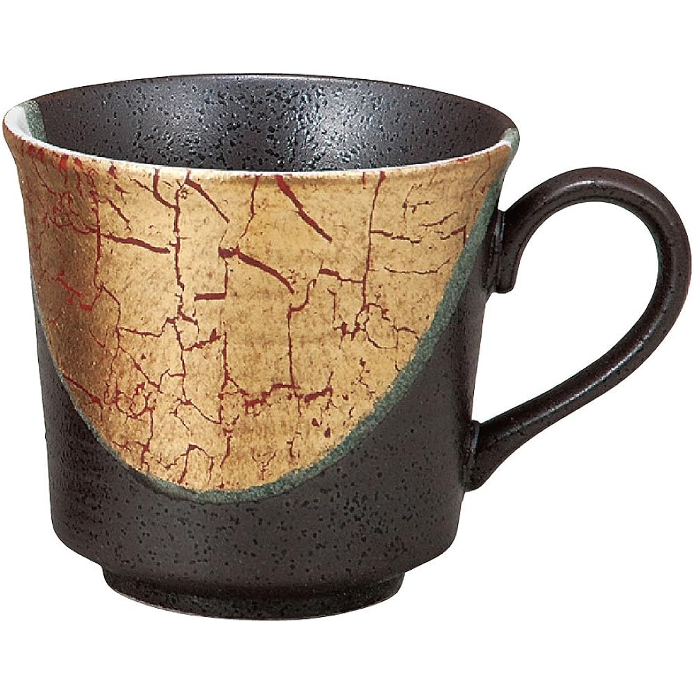 Masamine Ino Kutani ware pair mug gold leaf K8-932