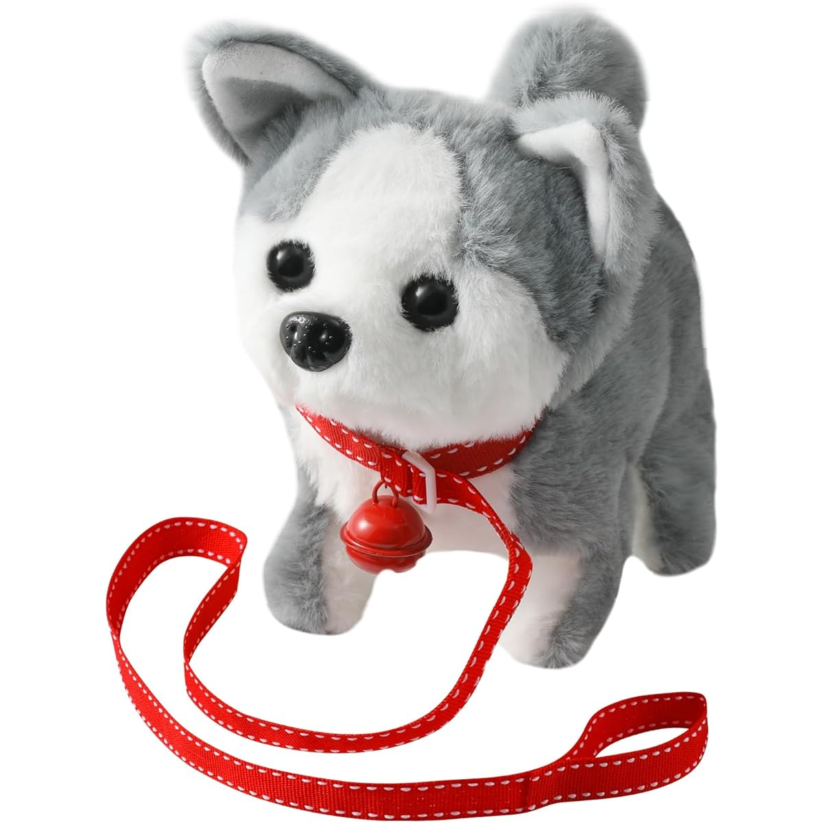 KSABVAIA Plush Husky Toy Puppy Electronic Interactive Dog - Walks, Barks, Wagging Tail, Stretching Companion Animal for Kids Toddlers