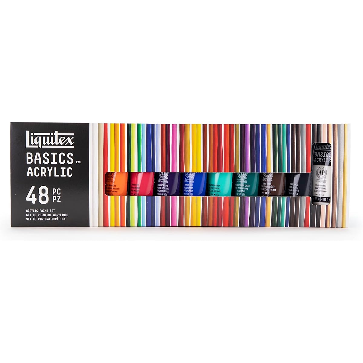 Liquitex Acrylic Paint Basics 48 Tubes (22ml each) Made in France