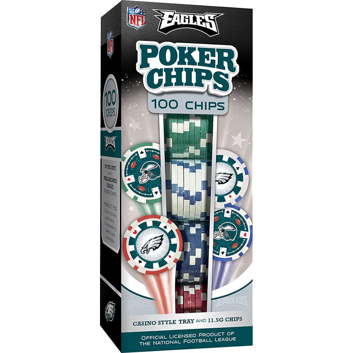 MasterPieces NFL Philadelphia Eagles Poker Chips 100 Pieces
