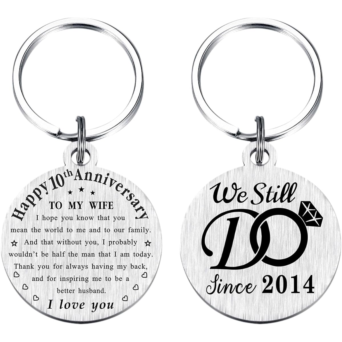 TANWIH 10th Wedding Anniversary Keychain Gift for Wife We Still Do Since 2013 10th Anniversary Decoration for Wife 10th Anniversary for Her
