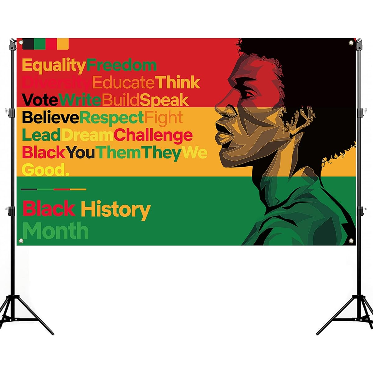 Nepnuser Black History Month Photo Booth Backdrop African American National Holiday Decorations for Indoor Outdoor Wall Decor - 5.9 x 3.6 ft