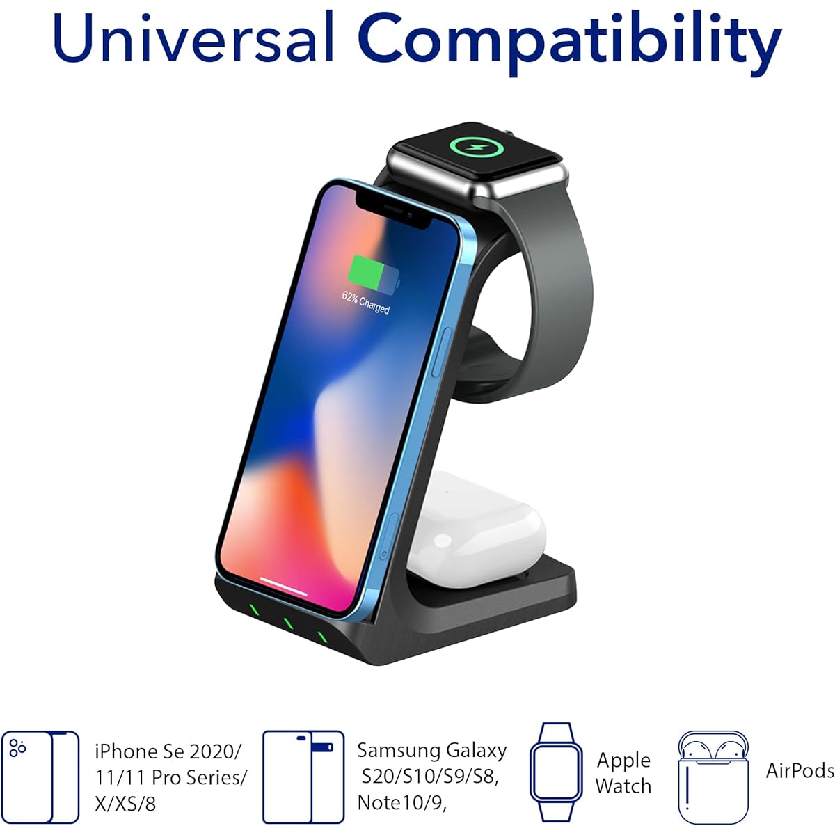 3-in-1 15W charger stand